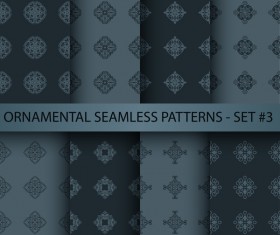 Dark ornament seamless pattern vector 02