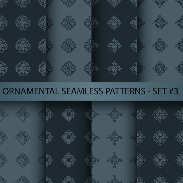 Dark ornament seamless pattern vector 02