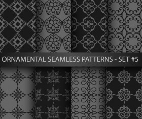 Dark ornament seamless pattern vector 03