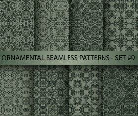 Dark ornament seamless pattern vector 04