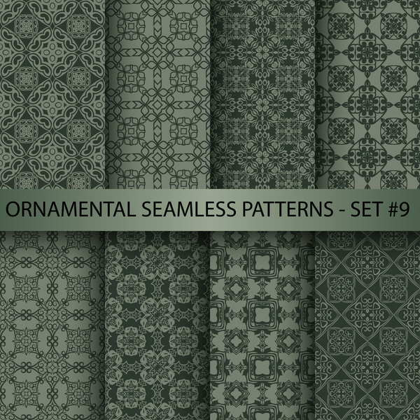 Dark ornament seamless pattern vector 04