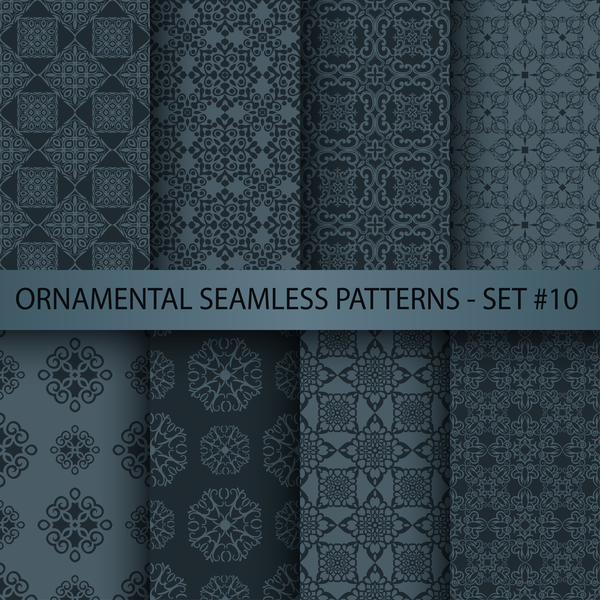 Dark ornament seamless pattern vector 05