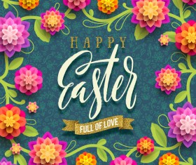 Dark pattern with easter card vector
