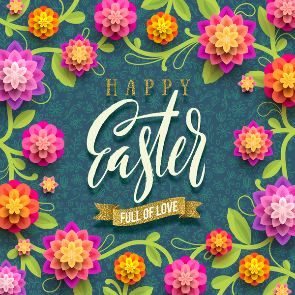 Dark pattern with easter card vector