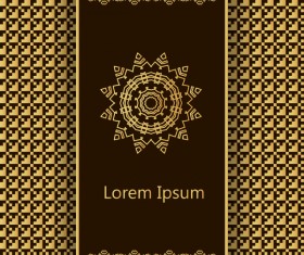 Decorative pattern with dark color background vector 01