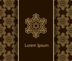 Decorative pattern with dark color background vector 02