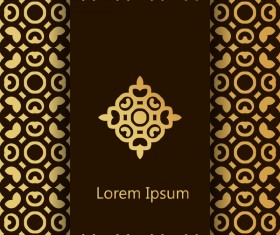 Decorative pattern with dark color background vector 03