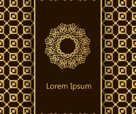 Decorative pattern with dark color background vector 04