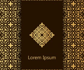 Decorative pattern with dark color background vector 05