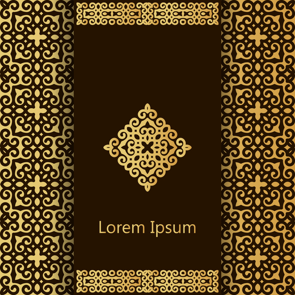 Decorative pattern with dark color background vector 05