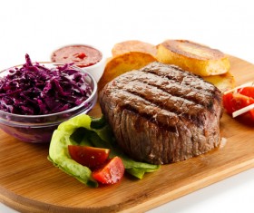 Delicious Fried meat and side dishes Stock Photo 01