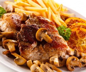 Delicious Fried meat and side dishes Stock Photo 02