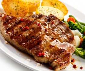 Delicious Fried meat and side dishes Stock Photo 08