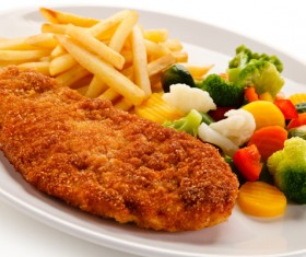 Delicious Fried meat and side dishes Stock Photo 11