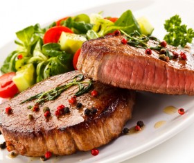 Delicious Fried meat and side dishes Stock Photo 14