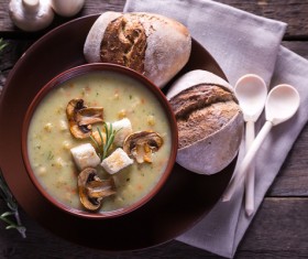 Delicious mushroom soup Stock Photo 03