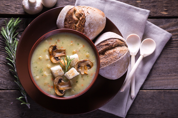 Delicious mushroom soup Stock Photo 03
