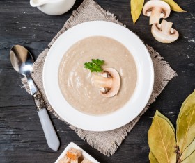 Delicious mushroom soup Stock Photo 05