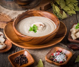 Delicious mushroom soup Stock Photo 06
