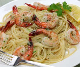 Delicious seafood pasta Stock Photo 01