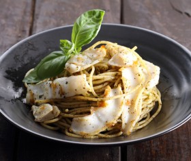 Delicious seafood pasta Stock Photo 02