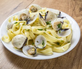 Delicious seafood pasta Stock Photo 06