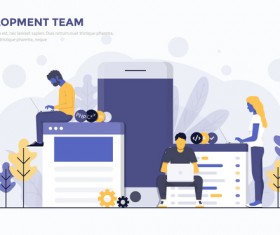 Development team flat business template vector