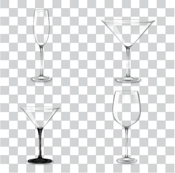 Different glass cup illustration vectors 02