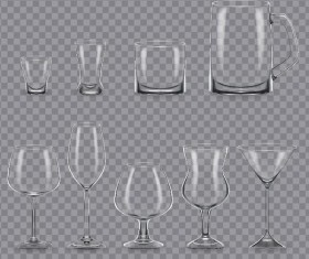 Different glass cup illustration vectors 03