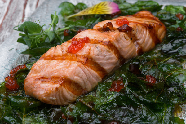 Different practices salmon dishes Stock Photo 02