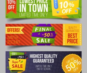 Discount sale banner vectors material 02
