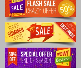 Discount sale banner vectors material 03