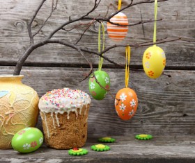 Easter cake and Easter egg Stock Photo 01