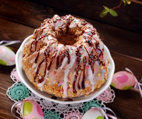 Easter cake and Easter egg Stock Photo 02