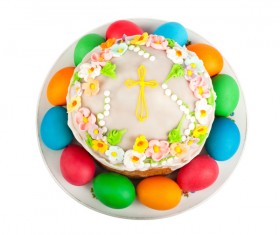 Easter cake and Easter egg Stock Photo 04