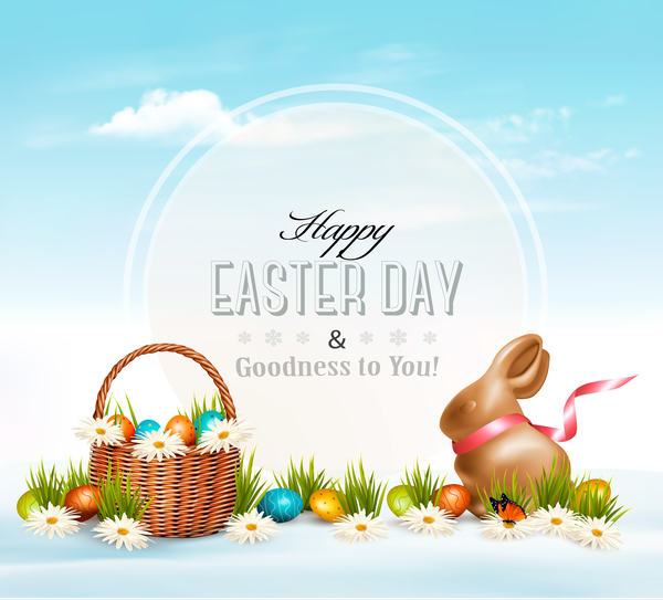 Easter card with egg and grass vector