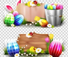 Easter egg with banner illustration vector