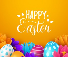 Easter egg with orange background vectors 01