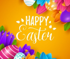 Easter egg with orange background vectors 02