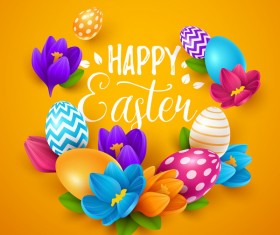 Easter egg with orange background vectors 03