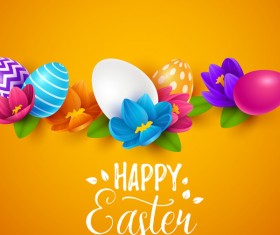 Easter egg with orange background vectors 04