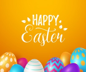 Easter egg with orange background vectors 05