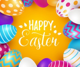 Easter egg with orange background vectors 06