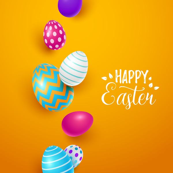 Easter egg with orange background vectors 07