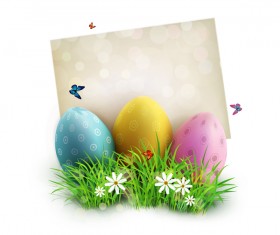 Easter egg with white background vector 02
