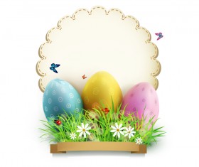Easter egg with white background vector 03