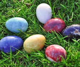 Easter eggs on the grass Stock Photo