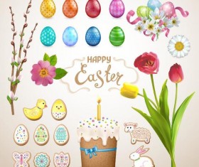 Easter illustration vector set