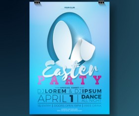 Easter party flyer with poster template vectors 01