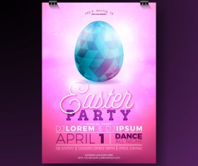 Easter party flyer with poster template vectors 04